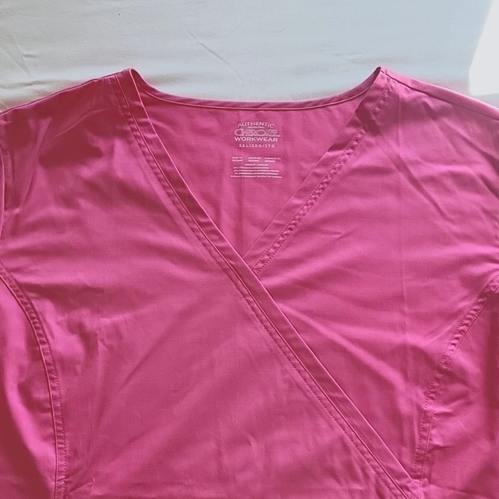 Cherokee scrub top 3XL core stretch pink NEW WITH TAG BEAUTIFUL!